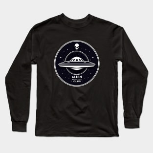 Alien Adventures Club - Sci-Fi Flying Saucer Design Long Sleeve T-Shirt